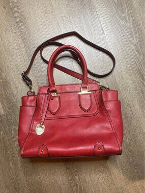 London Fog Kensington Triple Tote Satchel – Lipstick Red – Convertible Crossbody